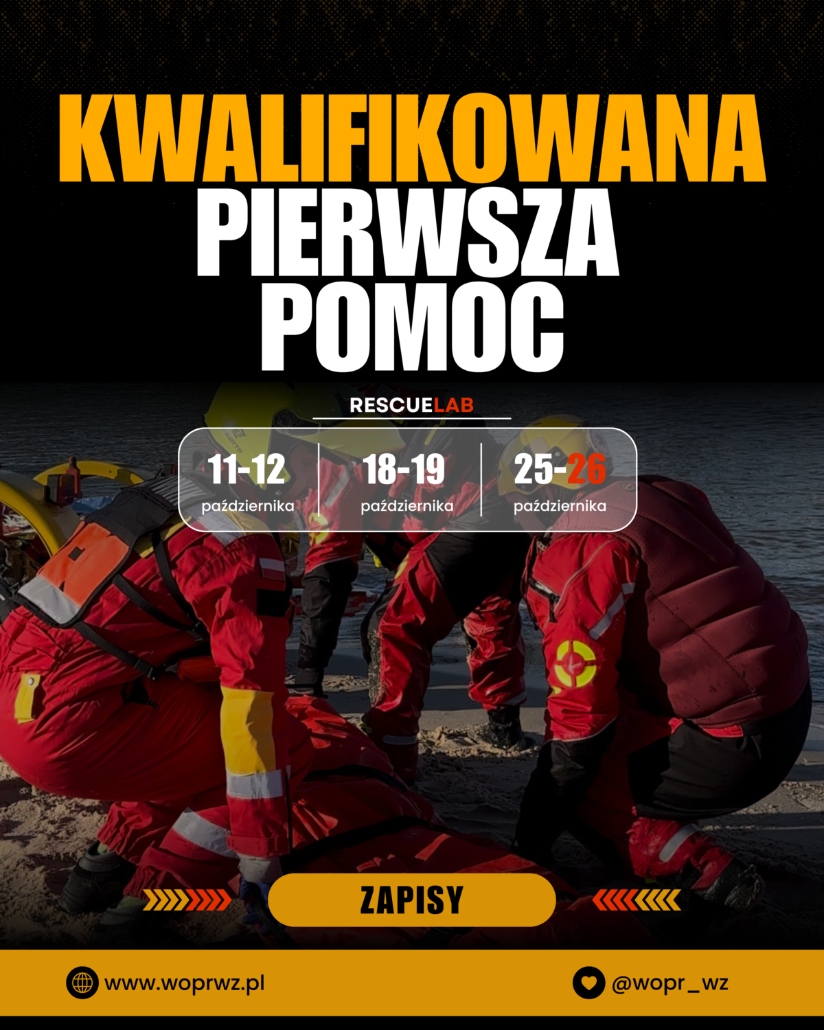 Zapraszamy na kurs Kwalifikowanej Pierwszej Pomocy (11-12, 18-19, 25.-26.10.2025r.)!